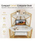 Фото #7 товара Space-Saving Corner Computer Desk with with Hutch and Keyboard Tray