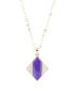 Фото #2 товара Abstract Genuine Purple Agate Kite Pendant Necklace