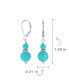 ფოტო #4 პროდუქტის Gemstone Natural Blue Turquoise Boho Bali Milgrain Edged Beaded Rondel Separator Double Ball Round Drop Dangle Earrings Sterling Silver Lever back