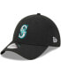 Фото #2 товара Men's Black Seattle Mariners Logo 39THIRTY Flex Hat
