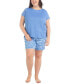 Фото #1 товара Plus Size 2-Pc. Joyful Nautical Pajamas Set