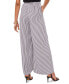 Women's Striped Flat-Front Wide-Leg Pants