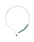 ფოტო #1 პროდუქტის Women's Green Teardrop Bling Necklace