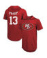 Фото #2 товара Men's Threads Brock Purdy Scarlet San Francisco 49ers Player Name and Number Tri-Blend Short Sleeve Hoodie T-shirt