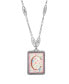 Фото #5 товара Initial A-Z Floral Rectangle Necklace