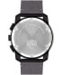 ფოტო #3 პროდუქტის Men's Bold TR90 Swiss Quartz Chronograph Black Leather Watch 44mm