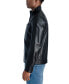 Фото #3 товара Men's Perforated Faux Leather Hipster Jacket, Created for Macy's