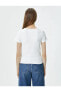 Фото #8 товара 4sak50016ek 000 Beyaz Kadın Jersey Kısa Kollu T-shirt