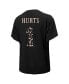 Фото #3 товара Women's Threads Jalen Hurts Black Philadelphia Eagles Leopard Player Name and Number Tri-Blend T-shirt