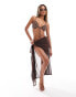 Фото #3 товара Urban Threads mesh wrap midi beach skirt in brown