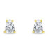 Decent gold-plated earrings with clear zircons EA860Y