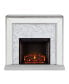 Audrey Faux Stone Mirrored Electric Fireplace