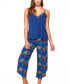Women's 2Pc. Capri and Tank Pajama Set Trimmed in Lace