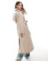 Фото #4 товара Miss Selfridge traditional oversized trench coat in stone