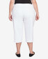 Фото #2 товара Plus Size Classic Neutrals Superstretch Denim Fringe Capri Pants