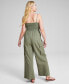 Фото #2 товара Women's Cotton Smocked Cargo Jumpsuit, Created for Macy's