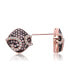 ფოტო #3 პროდუქტის Sterling Silver Stud Cubic Zirconia Swirls Square Earrings