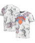 Фото #1 товара Men's White, Black New York Knicks Asymmetric Bold Smoke T-shirt