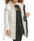 Фото #6 товара Karl Lagerfeld Womens Shine Hooded Short Belted Puffer Coat