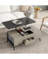 Фото #3 товара 5 Pieces Lift Top Coffee Table Set With Storage Convertible Dining Table With Ottomans