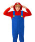 ფოტო #3 პროდუქტის Little and Big Boys Mario Zip Up Onesie Outfit