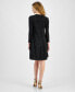 Фото #2 товара Women's Metallic-Knit Flared Dress