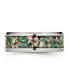 Фото #2 товара Stainless Steel Polished Imitation Opal Inlay 8mm Band Ring
