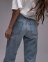 Topshop cropped mid rise straight jeans with raw hems in off white