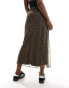 Wednesday's Girl leopard mesh print midaxi skirt in tan Bronzenes Leopardenmuster, XS - фото #3