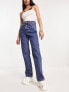 Фото #1 товара Weekday Rowe extra high waist straight leg jeans in nobel blue