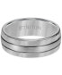 Men's Ring, 8mm 3-Row Wedding Band in Classic or Black Tungsten