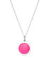 Фото #2 товара Auburn Jewelry mini Initial Pendant Necklace in Sterling Silver and Hot Pink Enamel, 16" + 2" Extender