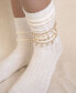 Фото #3 товара 18k Gold-Plated 4-Pc. Set Cubic Zirconia Charm & Link Ankle Bracelets