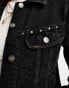 Lee co-ord denim jacket in black with stud detailing