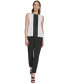 Фото #4 товара Women's Mixed-Media Colorblocked Sleeveless Top