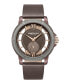 ფოტო #1 პროდუქტის Men's Transparency Brown Genuine Leather Watch 44mm