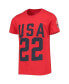 ფოტო #2 პროდუქტის Big Girls Red Team USA 2022 Winter Olympics T-shirt