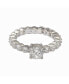 ფოტო #2 პროდუქტის Suzy Levian Sterling Silver Round Cut Cubic Zirconia Bridal Eternity Band Ring