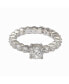 Suzy Levian Sterling Silver Round Cut Cubic Zirconia Bridal Eternity Band Ring