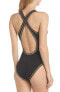 Фото #2 товара La Blanca Black Women's Size 6 One-piece Shimmer Open-back Swimwear 148031