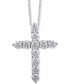 Фото #1 товара Diamond Cross 18" Pendant Necklace (3 ct. t.w.) in 14k White Gold