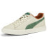 Фото #4 товара Puma Clyde Firm Ground Lace Up Mens Green, Off White Sneakers Casual Shoes 3911