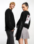 Фото #1 товара Weekday Unisex oversized long sleeve t-shirt with graphic print in black exclusive to ASOS