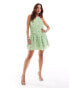 YAS textured cami swing mini dress in green - LGREEN Stilles Grün, XS - фото #1