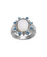 ფოტო #1 პროდუქტის Silver-Tone Mother of Pearl and Aqua Stone Ring