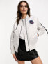 Фото #1 товара AllSaints Echo metallic zip through bomber jacket in silver