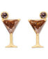 ფოტო #1 პროდუქტის Gold-Tone Color Cubic Zirconia Martini Stud Earrings