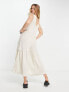 Фото #3 товара ASOS DESIGN crinkle trapeze maxi sundress in vintage cream