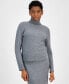 ფოტო #1 პროდუქტის Petite Diamond-Stitch Mock-Neck Sweater