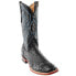 Ferrini Full Quill Ostrich Square Toe Cowboy Mens Black Casual Boots 10193-04